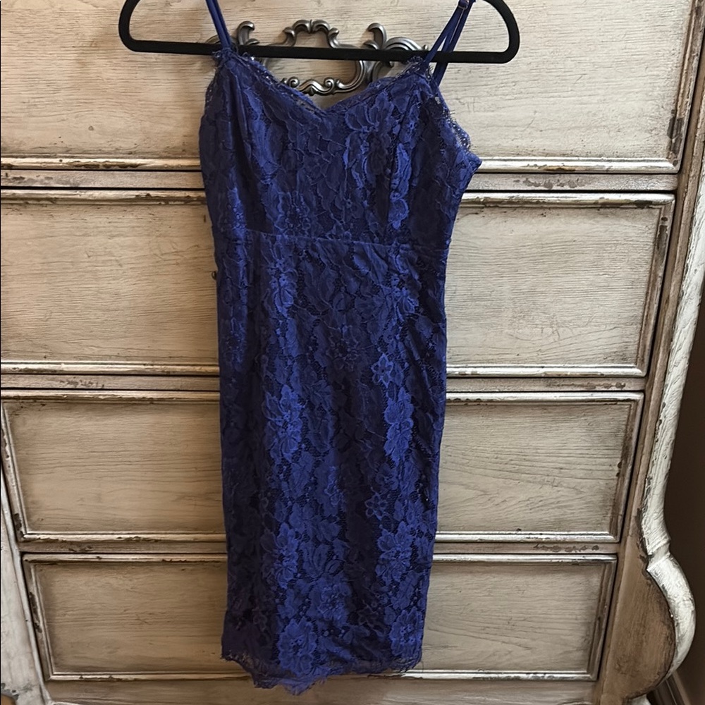 Missguided Royal Blue Lace Midi Dress
